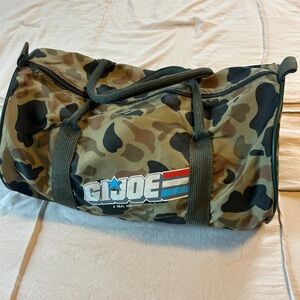 Vintage GI Joe Vintage Mini Camouflage Duffel Bag with Logo Rare Find 1990s
